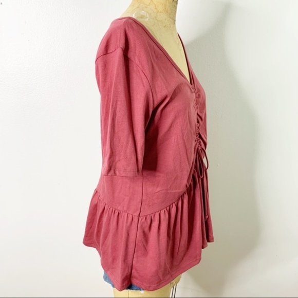 Sweet Claire Ruched Detail Knit Short Slee… - Picture 3 of 5